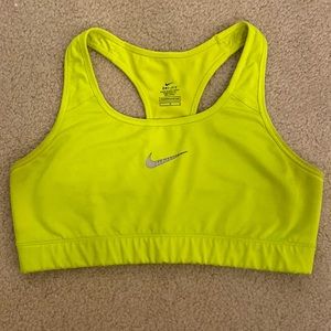 Neon yellow Nike L sports bra